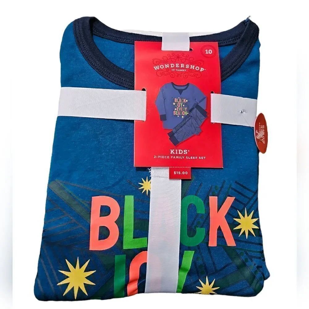 Kids' WONDERSHOP Black Joy Every Season 2 Piece Pajama Outfit Size 10